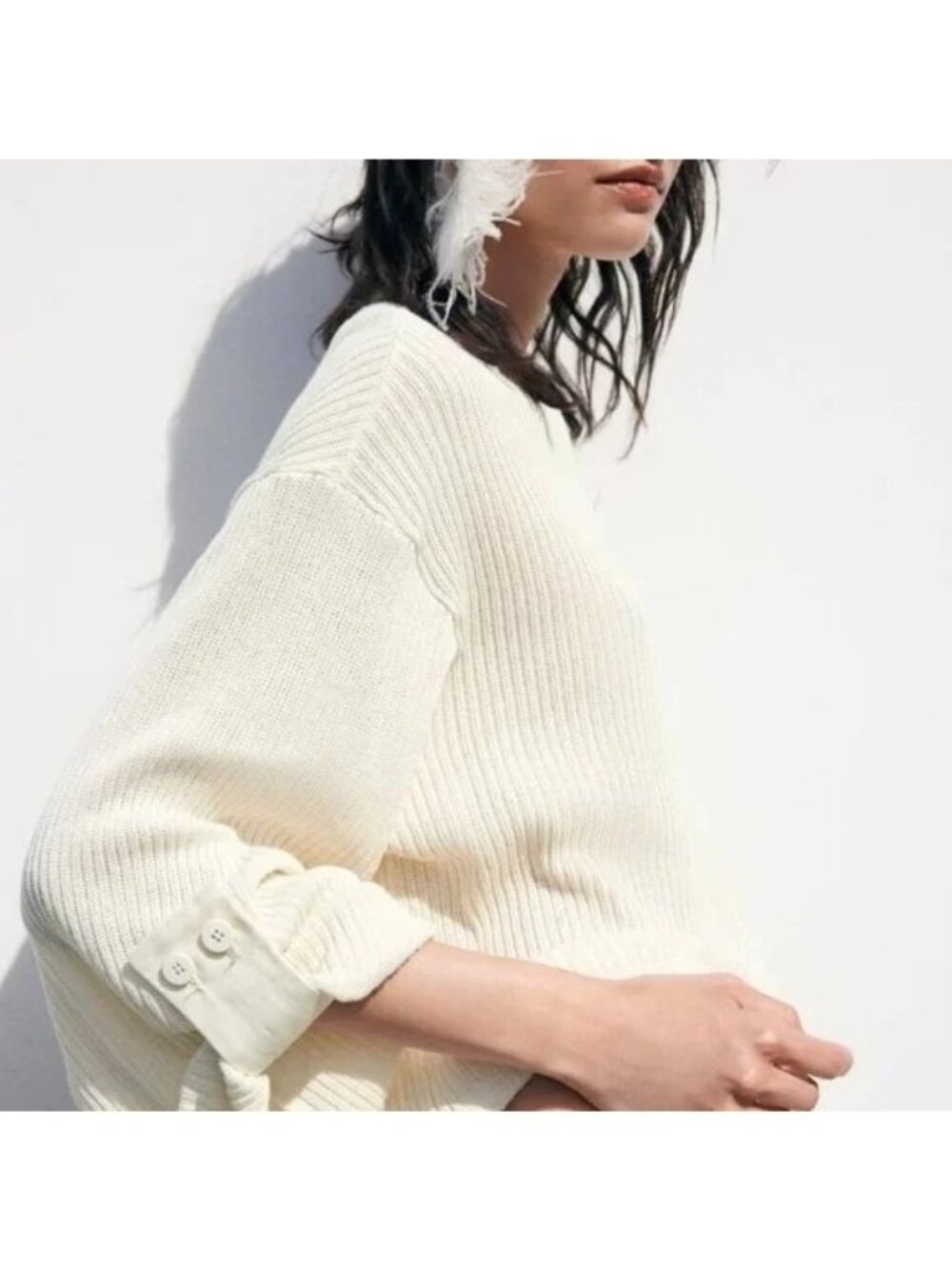 Zara Ivory Ribbed Knit Set - Picture 7 of 16